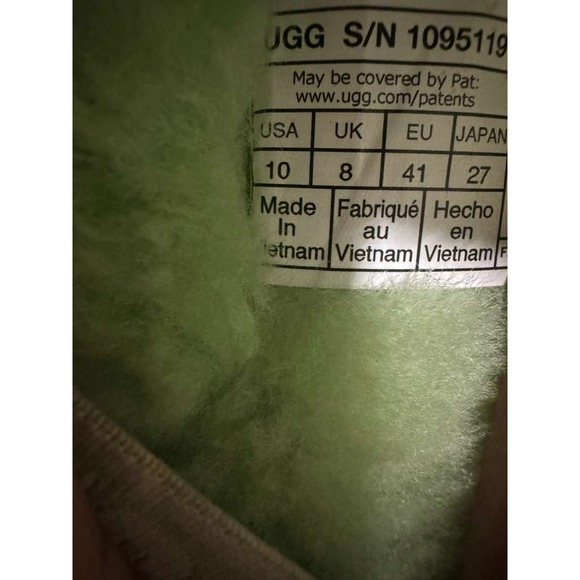 UGG Fluff Yeah‎ Slide Sandal Womens 10 Green Cozy Sheepskin Slipper S/N 1095119 - Picture 3 of 6